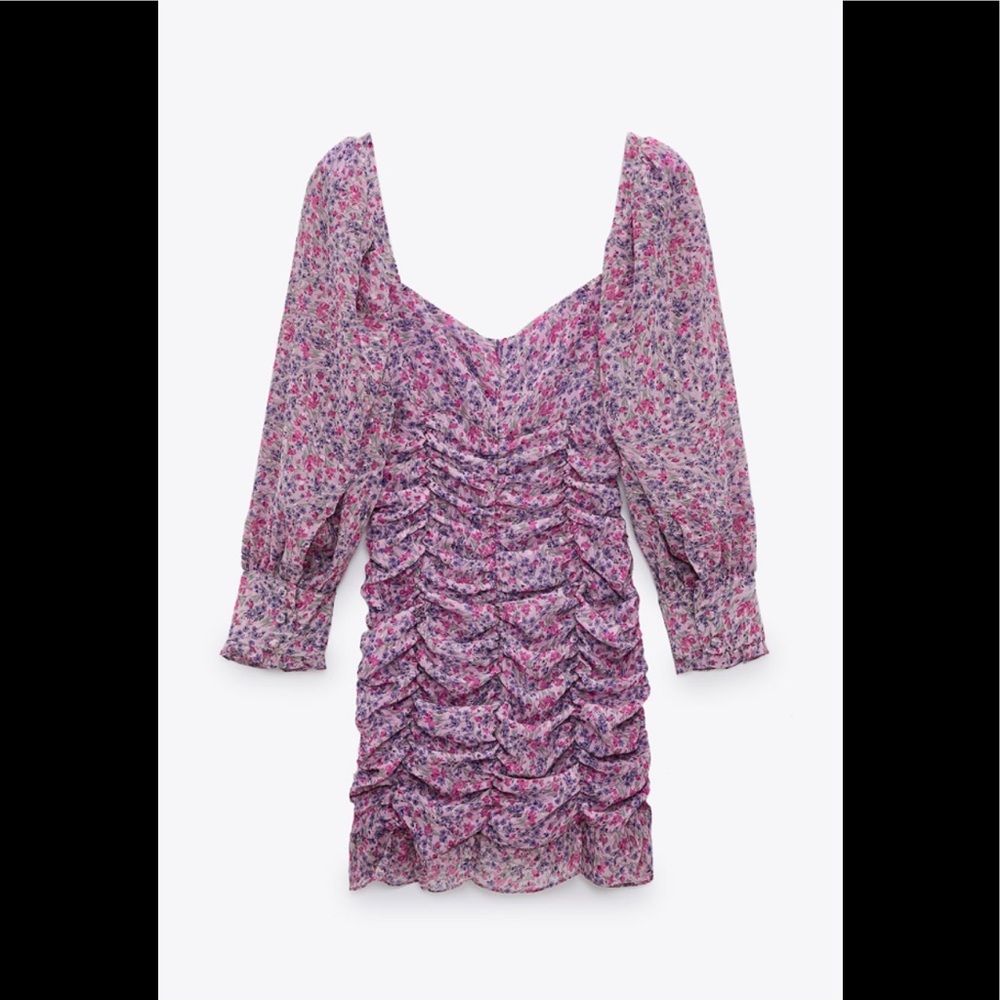 Zara printed dress with draping - Picture 5 of 9